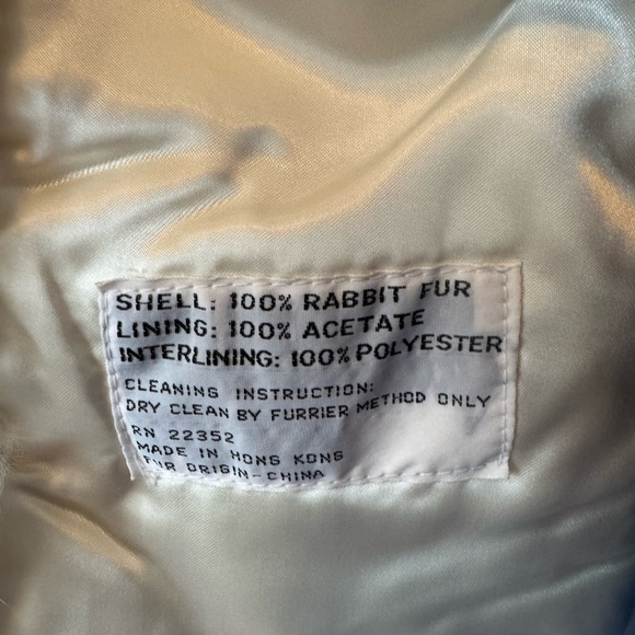 Vintage Split End LTD White Rabbit Fur Coat Size Small - Picture 4 of 10